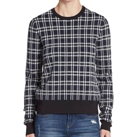 A.L.C. Synthetic Diggs Long-Sleeve Plaid Sweater Women’s Size XS - Picture 1 of 6